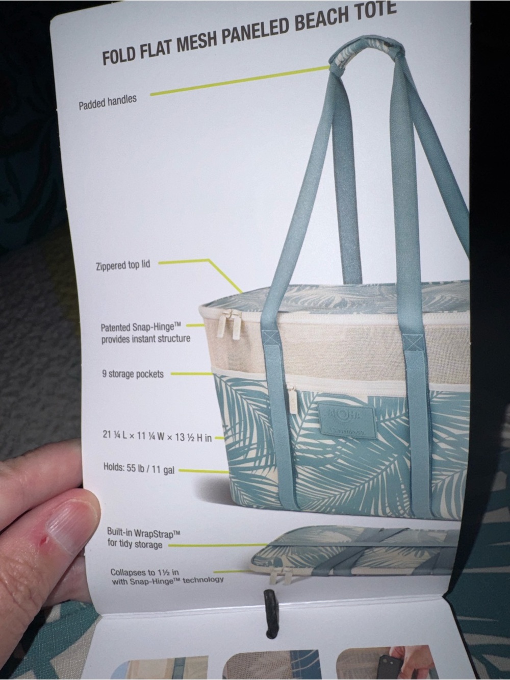 ALOHA Collection Collapsible Beach Tote - Picture 4 of 6